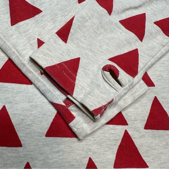 Peekaboo Beans Shirt Long Sleeved Triangles White & Red Size 6 - Picture 12 of 16